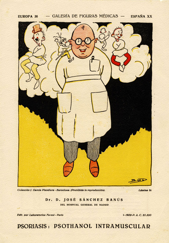 Caricatura de José Sanchis Banús, del Hospital General de Madrid