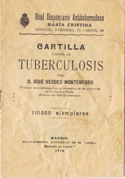 Cartilla contra la tuberculosis por D. Jos&eacute; Verd&eacute;s Montenegro